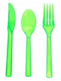 Neon Green Plastic Cutlery (51 count)