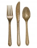 Gold Glitz Prismatic Cutlery (24 count)