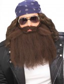 Brown Biker Beard & Mustache