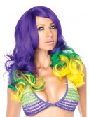 Mardi Gras Tri-Color Wavy Wig
