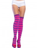 Purple/Pink Striped Thigh High Stockings