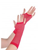 Red Fishnet Long Gloves