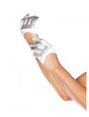 White Mini Cropped Satin Gloves