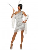 Women's Dazzling Silver Flapper Dress