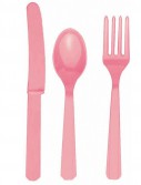 Pretty Pink Forks  Knives Spoons (8 each)