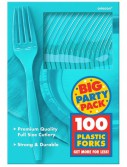 Caribbean Blue Big Party Pack - Forks (100 count)