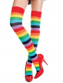 Rainbow Striped Thigh High Stockings - Adult