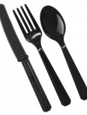 Jet Black Forks  Knives Spoons (8 each)