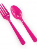 Hot Pink Forks Spoons (8 each)