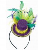 Mardi Gras - Feathered Mini Hat Headband