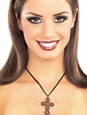 Red Gothic Cross Necklace
