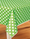 Green and White Dots Plastic Tablecover
