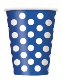 Blue and White Dots 12 oz. Cups (6)