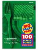 Festive Green Big Party Pack Forks (100 count)