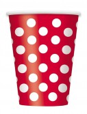 Red and White Dots 12 oz. Cups (6)