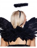 Black Deluxe Feather Angel Accessory Kit (Adult)
