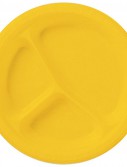 School Bus Yellow (Yellow) Plastic Divided Dinner Plates (20 count)