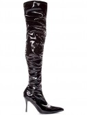 Lala Ruched Thigh High Boots (Black Patent) Adult