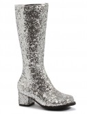 Kids Silver Glitter Gogo Boots