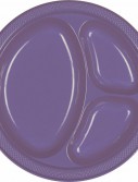 New Purple Plastic Divided Banquet Dinner Plates (20 count)
