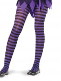 Black/Purple Striped Tights Child