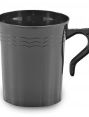 Black Round Premium Plastic 8 oz. Coffee Mugs (8 count)