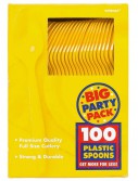 Yellow Sunshine Big Party Pack - Spoons (100 count)