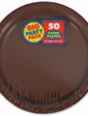 Chocolate Brown Big Party Pack - Dinner Plates (50 count)
