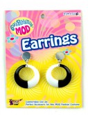 Mod Black and White Hoop Earrings