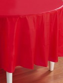 Classic Red (Red) Round Plastic Tablecover