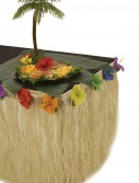Table Skirt - Natural Nylon with Hibiscus Flowers