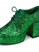 Green Glitter Platform Adult Shoes
