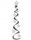 Black and Silver Star Whirls (3 count)