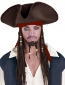 Pirates of the Caribbean - Jack Sparrow Pirate Hat With Beaded Braids