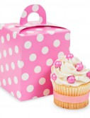 Hot Pink White Polka Dot Cupcake Boxes (4 count)