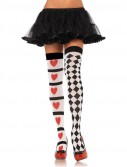 Harlequin And Heart Thigh Highs (Adult)