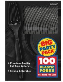 Black Big Party Pack - Forks (100 count)