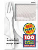 Frosty White Big Party Pack - Forks (100 count)
