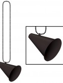 Beads with Megaphone Medallion - Black