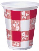 Red Gingham 16 oz. Cups (25)