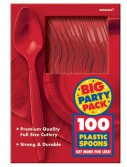 Apple Red Big Party Pack - Spoons (100 count)