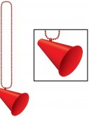 Beads with Megaphone Medallion - Red