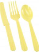 Light Yellow Forks  Knives Spoons (8 each)