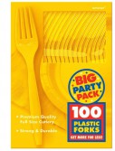 Yellow Sunshine Big Party Pack - Forks (100 count)