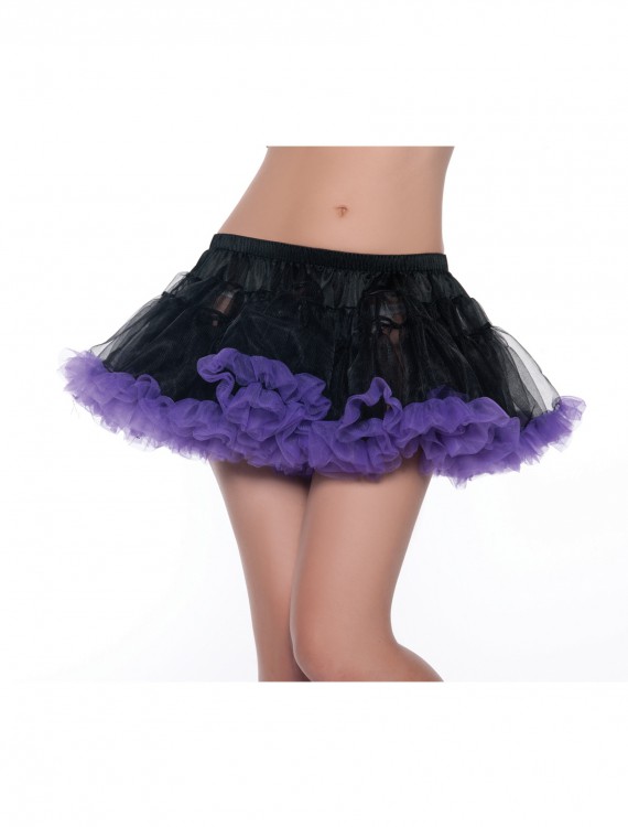 12 Black and Purple 2-Layer Petticoat