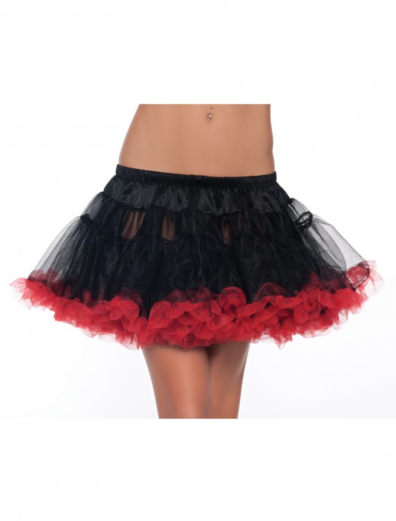 12 Black and Red 2-Layer Petticoat
