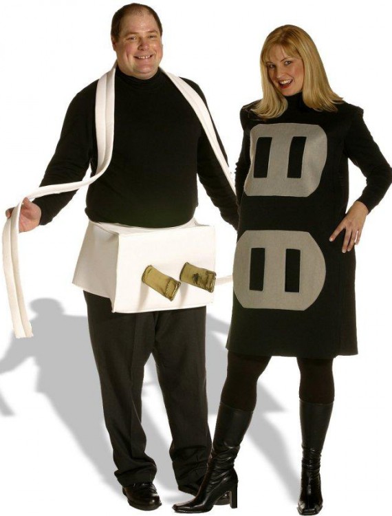 Plug Socket Couples Set Adult Plus Costume