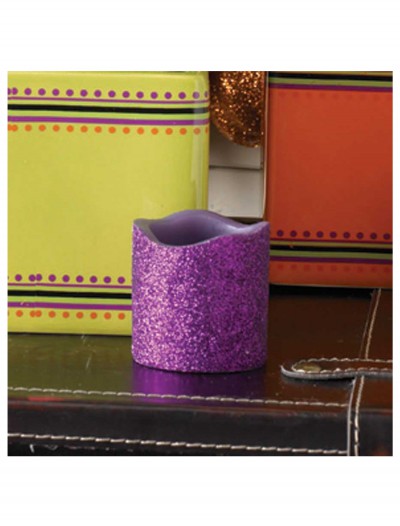 2 Inch Purple Glitter LED Candle