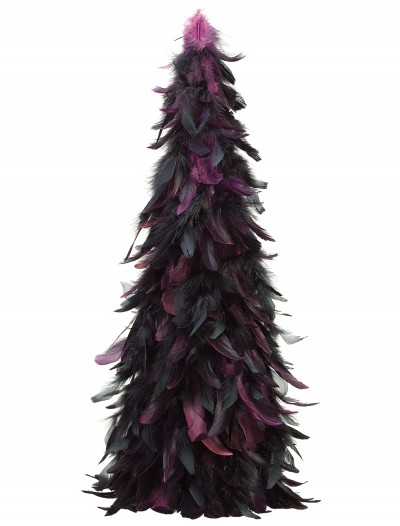 24 Inch Feather Cone Topiary Black and Purple