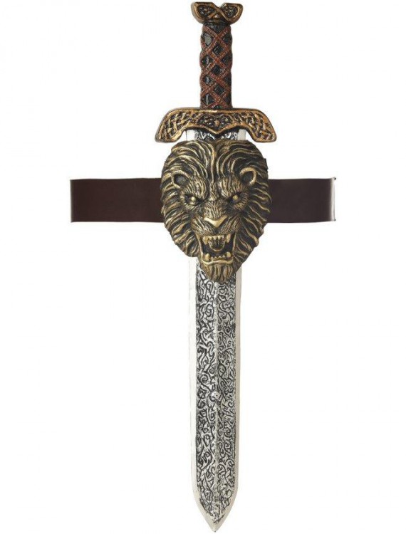 Roman Sword With Gold Lion Sheath Adult